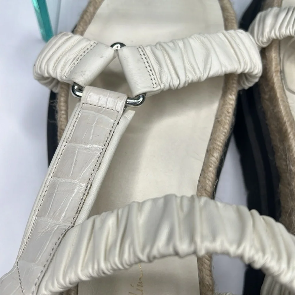 3.1 Philip Lim Sz 38 Noa Jute and Leather Platform Sandals
